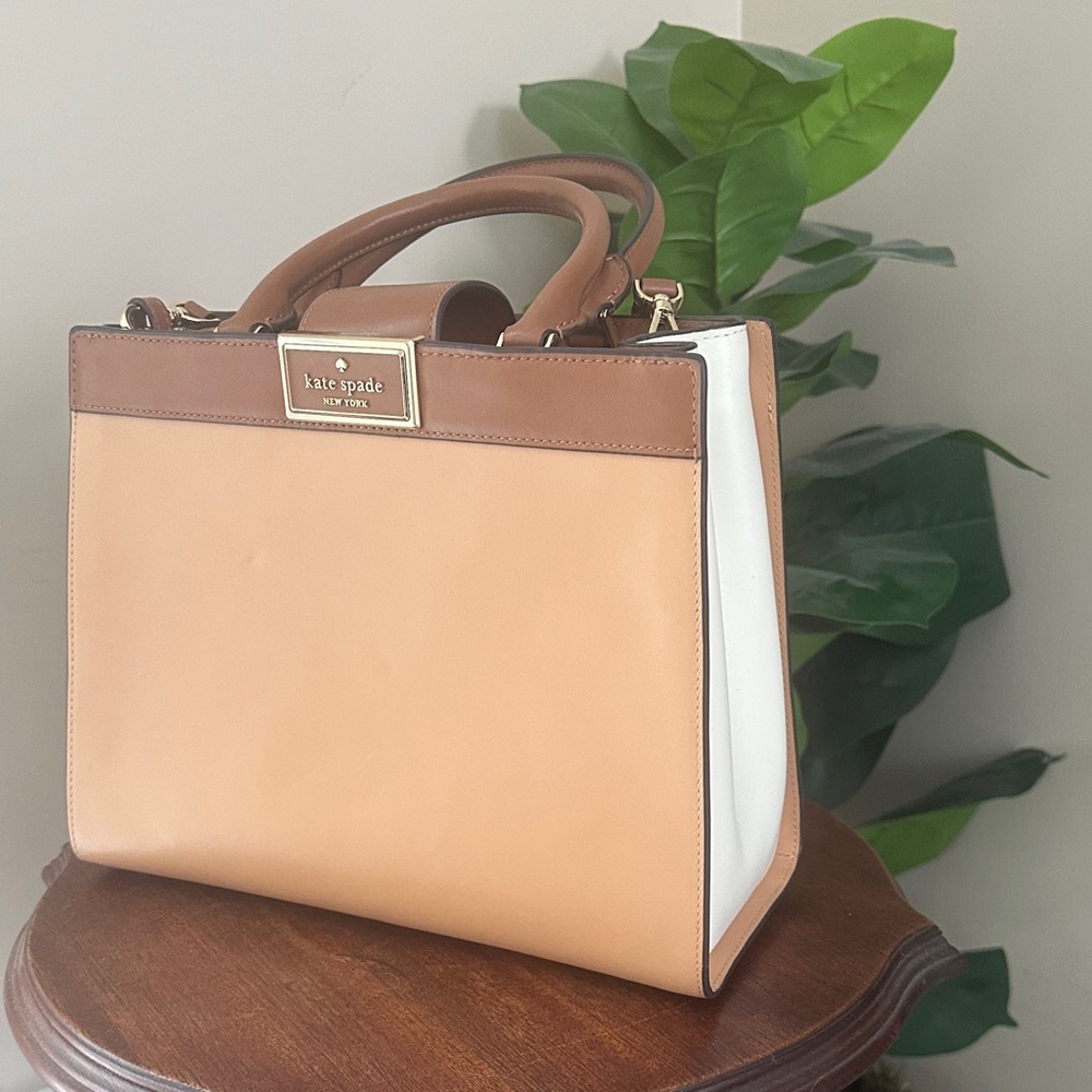 Kate Spade Brown and White Satchel